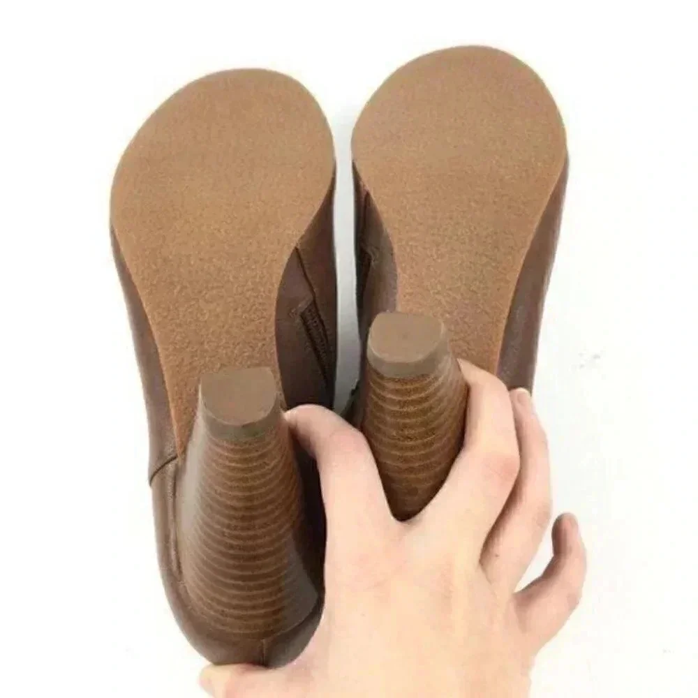 New Crown Vintage Ankle Boots 7 Lion Brown Booties